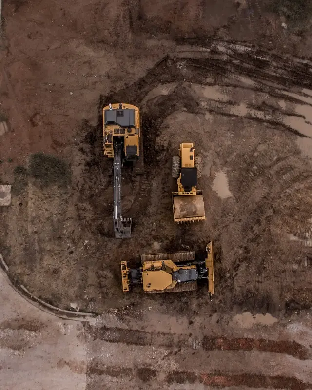 excavator on site