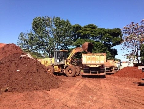 Mini Excavator On Working For Soil Loading In Truck